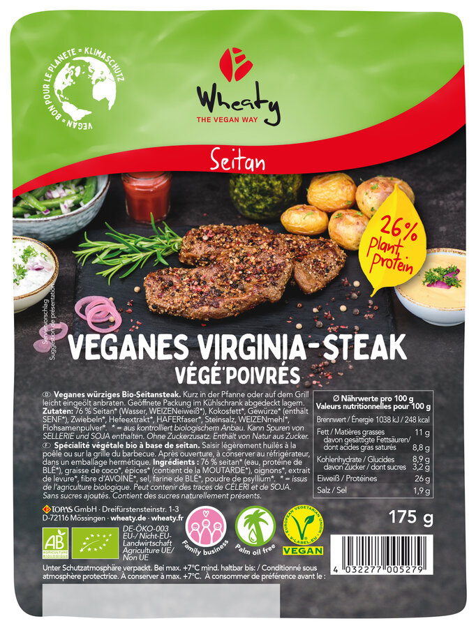 Veganes Virginia-Steak, 175g  zur Selbstabholung